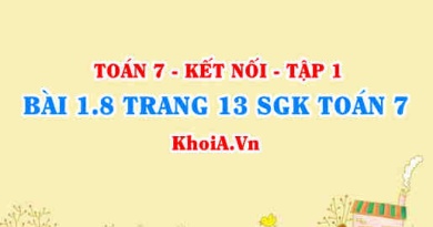 Bài 1.8 trang 13 SGK Toán 7 tập 1 Kết nối tri thức
